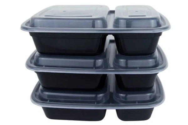 Daytona supply Inc microwavable rectangle container with portion front view stack